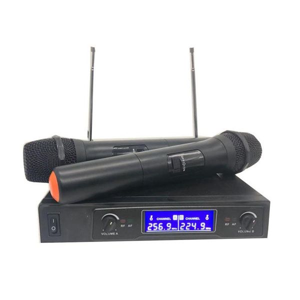 

professional wireless microphone system dual cordless handheld microphone 2 channel wireless kit for broadcast karaok