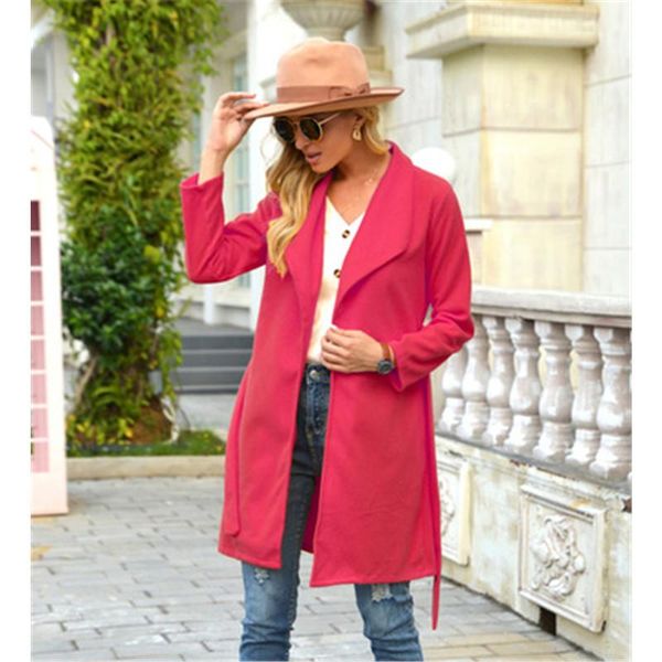 Cappotti in misto lana da donna Fashion Trend Cardigan a maniche lunghe Risvolto Capispalla in lana Designer Donna Inverno Cappotto allentato casual