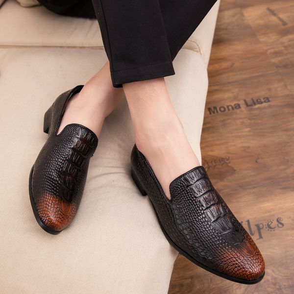 

fashion slip on leather loafers casual driving men dress breathable men's flats moccasins shoes k3 t200610, Black