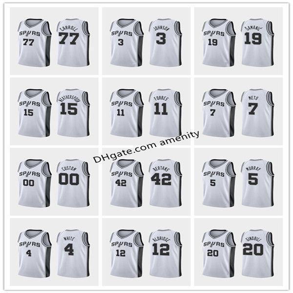 

men san spurs antonio aldridge 5 murray 20 ginobili 22 gay basketball jerseys lamarcus dejounte manu rudy association jersey, Black