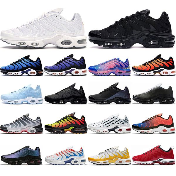 

new tn plus running shoes mens white volt black hyper psychic blue oreo purple womens breathable fashion sports sneakers trainers outdoor, White;red