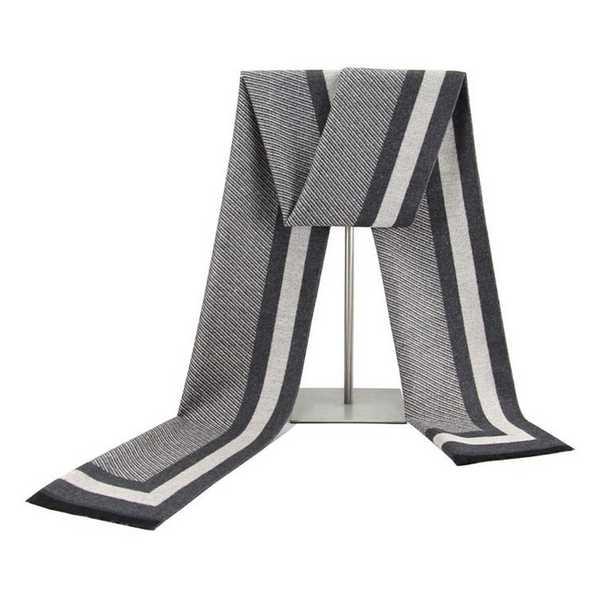 

winter striped men cashmere scarf warm business fashion all-match cotton scarf kint scarves men wraps male bib foulard 2020 new, Blue;gray