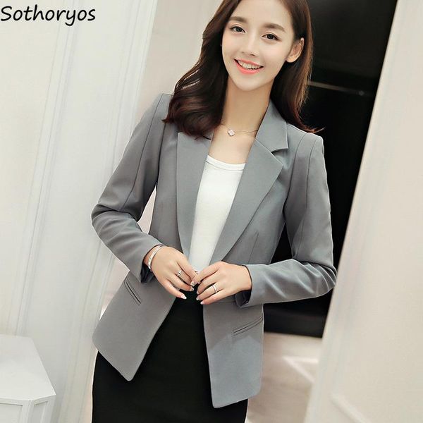 

blazers 2020 women solid single button office lady womens simple business jackets ladies elegant candy colors slim female suits, White;black