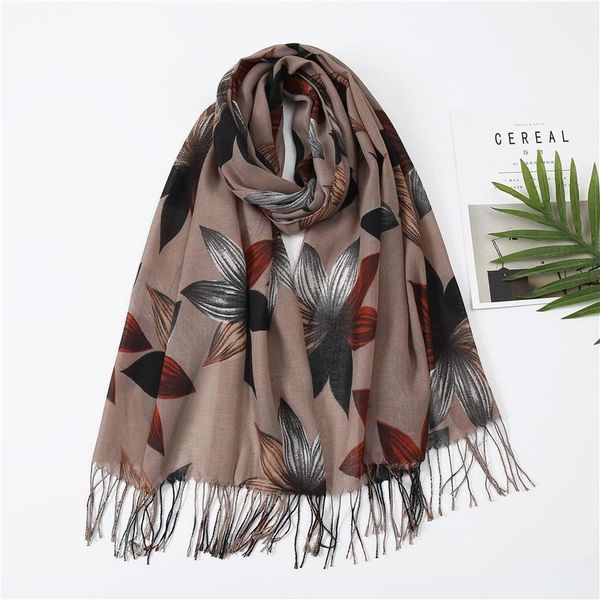 

tassel foulard hijab shawl muslim women's headscarf printing islamic wrap khaki gray wine red female hijabs headband1