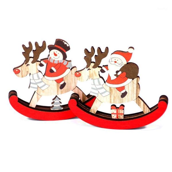 

christmas wooden rocking horse/santa claus gift decoration/home decor/christmas decoration/diy house/christmas gifts1