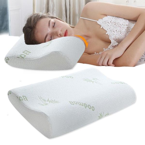 

pillow sleeping bamboo memory foam orthopedic oreiller healthy rebound neck fatigue pain relief