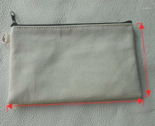 

storage bags 100pcs/lot pure cotton blank canvas zipper pencil cases pen pouchescos makeup mobile phone clutch bag1