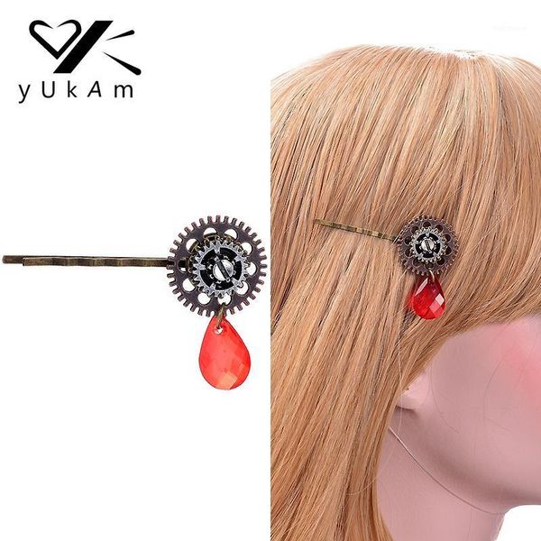 

hair clips & barrettes yukam steampunk gears metal clip gothic punk vintage pins hairgrips for women girls accessories jewelry barrettes1, Golden;silver