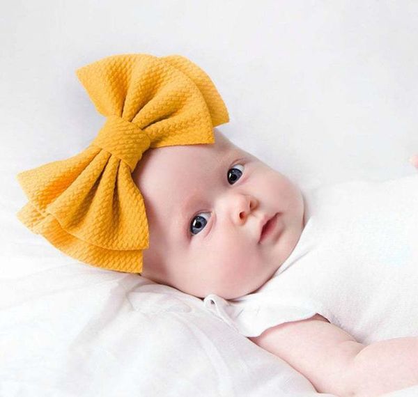 

color baby accessories infant baby girl cute big bow headband newborn solid headwear headdress nylon elastic hair ban jllgql jjxh, Slivery;white