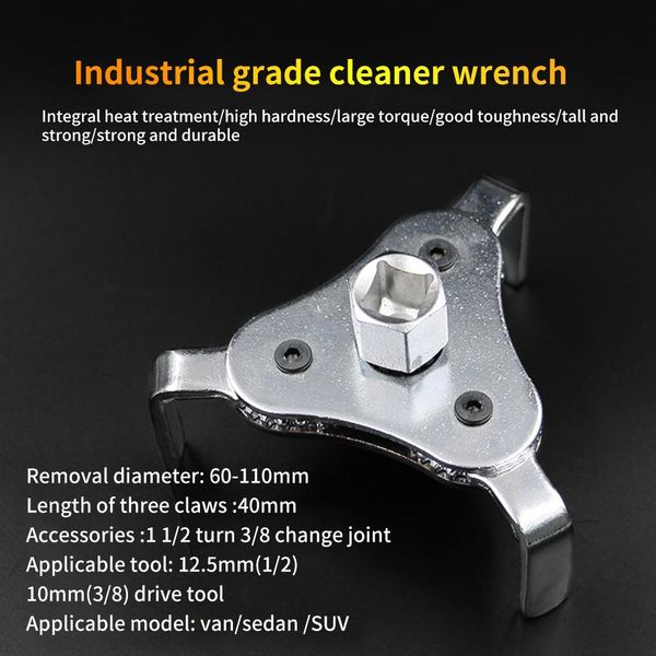 

steel machine oil fuel filter wrench flat jaw oil grid removal tool with a 2 1 to 3 8 adapter filter wrench adjustable household wmtqkl