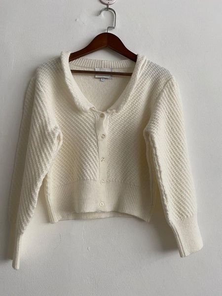 

women sweater 2021 early autumn new wool knitted cardigan, White