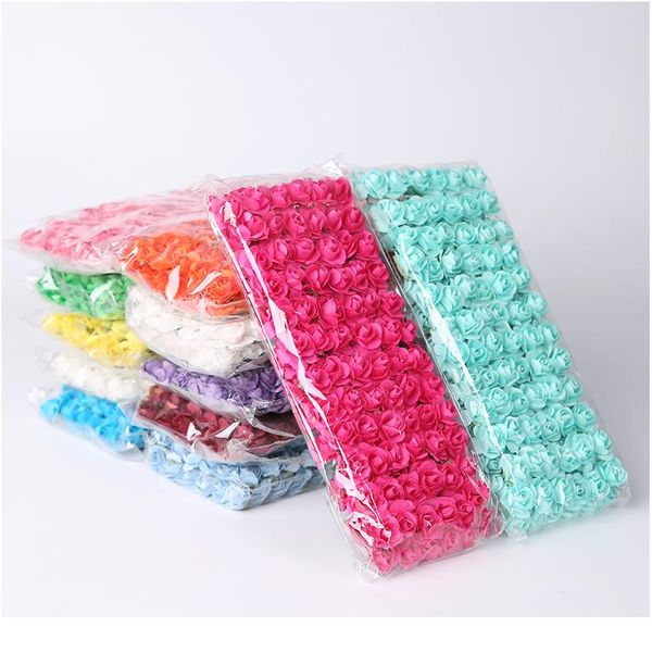 

144 шт. 1.5 см мини-кружевной бумаги роза искусственная свадьба цветок украшения для цветов diy гирлянда розы медведь аксессуары craf wmtbst