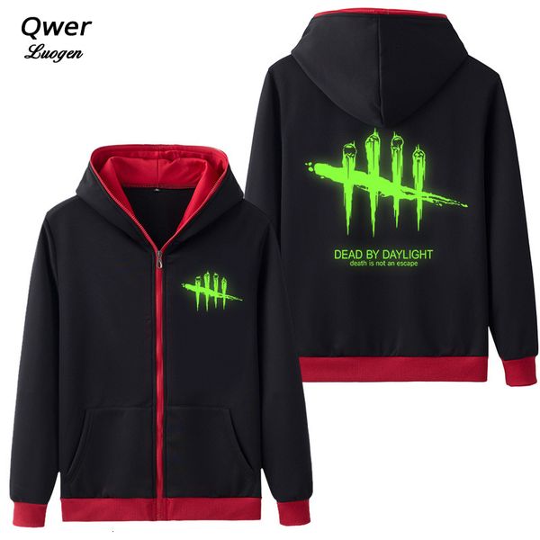 

2021 new game dead by daylight mens hoodies cosplay coat clothing casual hoodie luminous jacket sweatshirt i211, Black