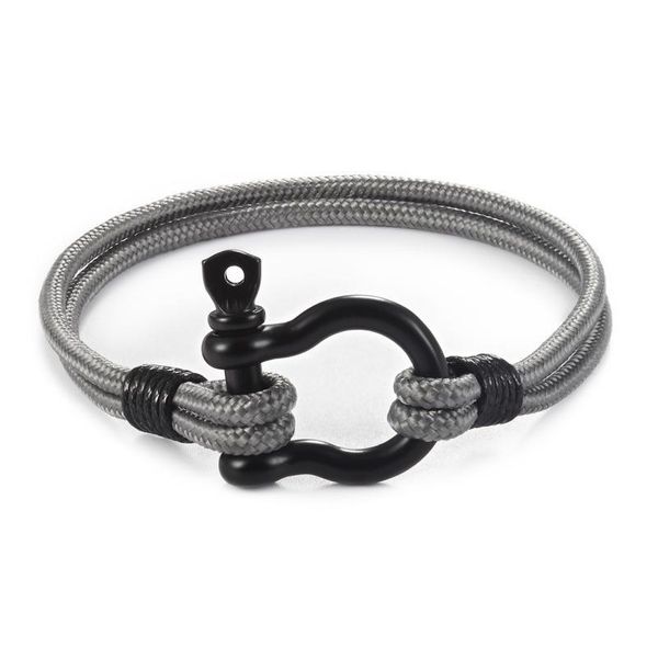 

charm black stainless steel bracelet navy style milan rope chain survival bracelet men homme fashion jewelry bracelets & qylgzi