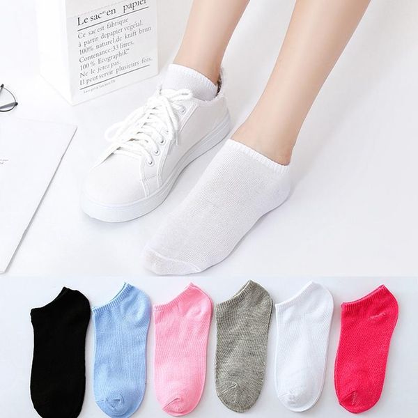 

1 pair of women's summer socks korean candy color women's boat socks cotton shallow mouth non slip women's bo bbydqq, Black