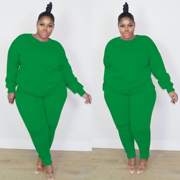 

women designer trasksuit 2021 spring plus size 3xl women's thin sweater two-piece suit jacket pants solid color sports set gg11804, White