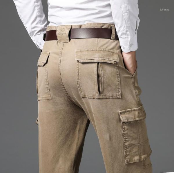 

business casual cargo pant men's loose straight baggy joggers trousers autumn winter male clothes fashion bottoms men clothing1, Black