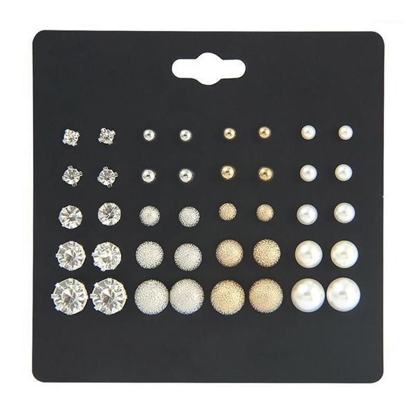 

Luokey 20 Pairs/Set Simulated Pearl Stud Earrings For Women Girls Minimalist Jewelry Ladies Small Cute Rhinestone Earrings Gifts1, Golden;silver