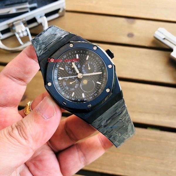 

3 style elling wristwatch 41mm black stainless steel asia mechanical automatic mens men's watch watches, Slivery;brown