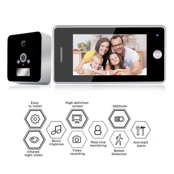 

5 inch 3x zoom video door phone ir night vision motion detection