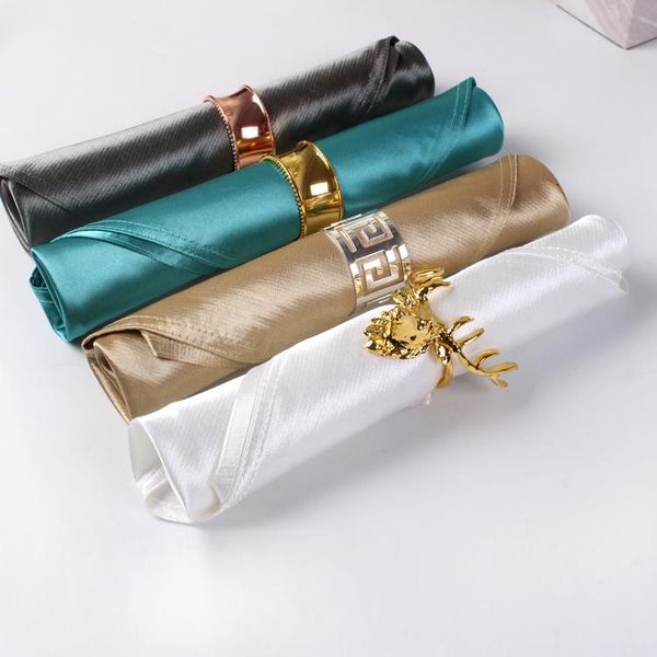 

table napkin 6pcs 48x48cm wedding favors satin handkerchief cloth dinner banquet party home decoration supply