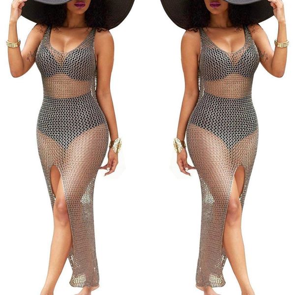 

women shiny hollow bikini cover up summer dress swimwear bathing beach tunic coverups sec88 drop shipping, Black;gray