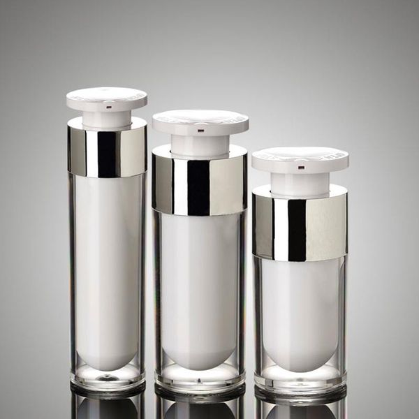 

storage bottles & jars 15ml 30ml 50ml press pump acrylic airless skin care liquid lotion cream plastic cosmetic containers packaging 100pcs/