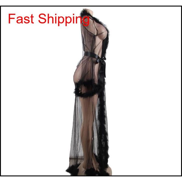 

womens robe bath plush feather long sleeve nightdress bath gown qyltgf my_home2010