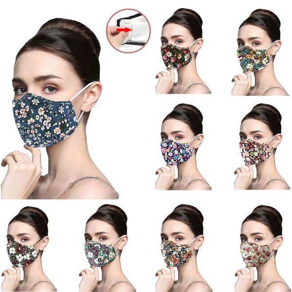 

reusable fashion cotton face 1pcs cover washable floral printed mouth mask with design mascarillas