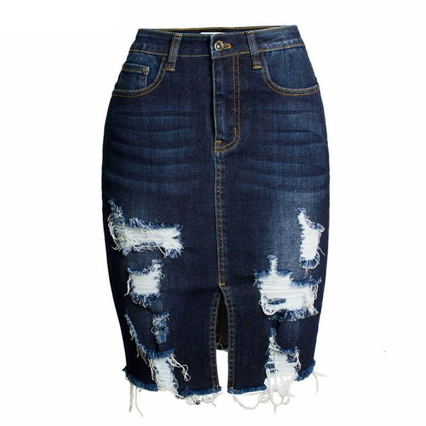

ripped bodycon denim skirts womens midi pencil skirt ladies wrap jeans skirt, Black
