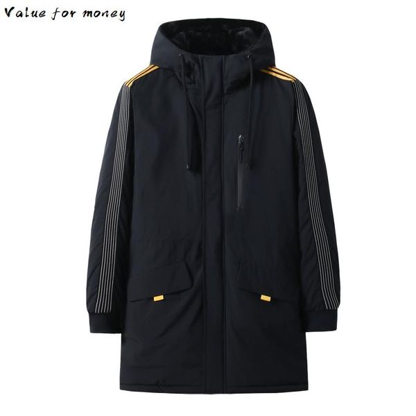 

plus new size 8xl 7xl 6xl winter cotton-padded parkas clothes long increase enlarge loose coat the fat jacket overcoat, Black