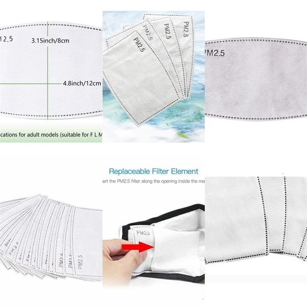 

face disposable 5 layer masks mask protective pm2.5 inner gasket replacement filter padoutlet9o6h