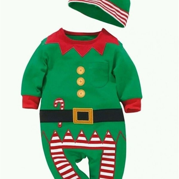

christmas baby boys rompers new year green x'mas outfits cap suits cute baby clothes bebe jumpsuits overalls costumes y200320, Blue