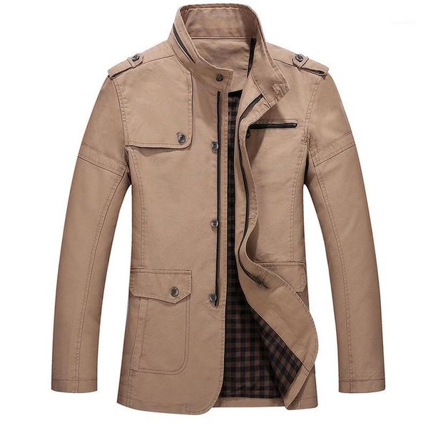 

men fall new jacket collar washing cotton male thin coat1, Black;brown