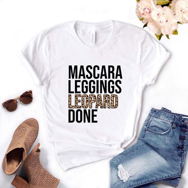 

women's mascara leggings leopard done print t shirts casual funny white t shirt for lady tee hipster drop ship