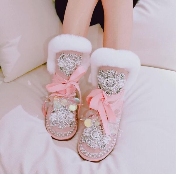 

2020 an high-skin tube anti-skiing original pink design cute hairy fairy big cotton boots winter new products 0qbr, Black