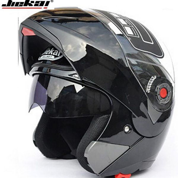 

motorcycle dual visor helmets modular flip up helmet racing double lens capacete casco moto dot ece helmet jiekai 1051