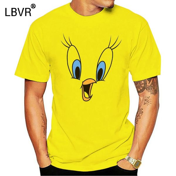 

looney tunes tweety face men's t-shirt - white sport hooded sweatshirt hoodie