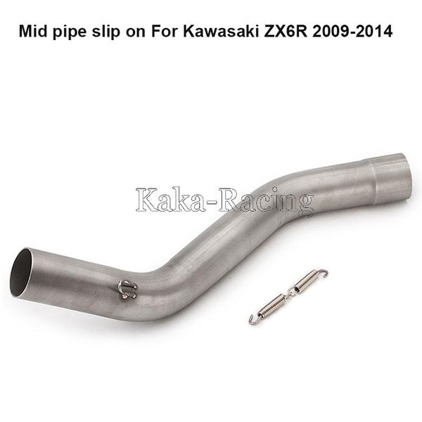 

motorcycle exhaust muffler mid link pipe adapter middle connect tube slip on for zx6r zx-6r 2009-2014 without exhaust