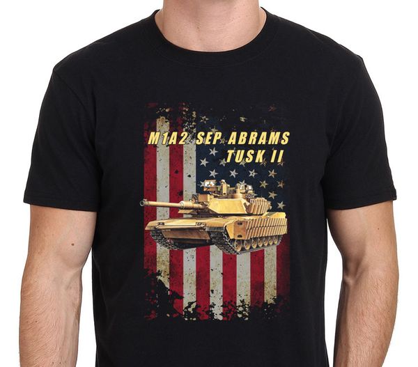 

2019 fashion m1a2 sep abrams tusk ii usa military tank men's black t-shirt size:s-xxl tee shirt sport hooded sweatshirt hoodie