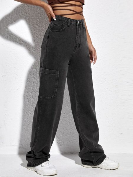 

pocket side washed jeans y741#, Blue