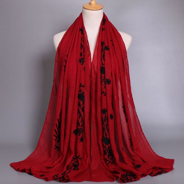 

embroidered scarf cashew flower tr cotton scarf shawl source bs408 multi-purpose high-quality cotton, Blue;gray