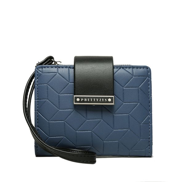 

small fresh embossed buckle multifunctional short ladies wallet, ladies wallet, wrist bag, Red;black