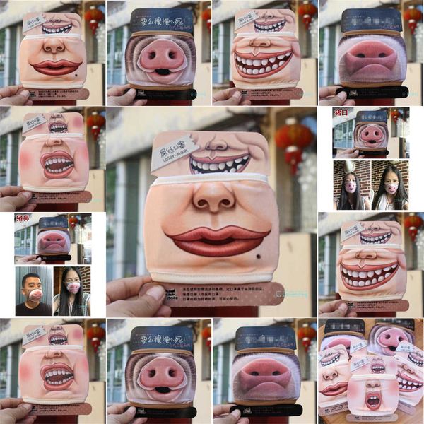 

factoryn7t7printing cotton face creative mask new funny summer sunproof dustproof cycling big mouth print cover m