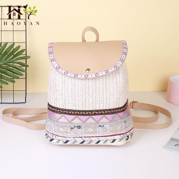 

2020 летний стро knit рюкзак рюкзак lady летние девушки дорожная сумка книги