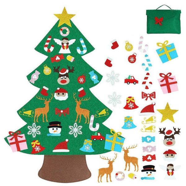 

2020 felt christmas tree kids tools diy xmas tree for holiday party home decor kids xmas gift with 30pcs hanging ornaments 20211