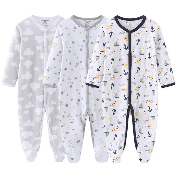 

newborn winter rompers long sleeves fall baby boys bodysuit cotton cartoon clothes casual girl jumpsuit infant soft pajamas 201027, Blue