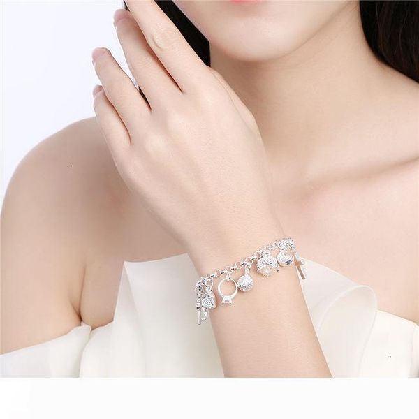 

jewelry,6pcs fashioncbefbracelet 2020 ,omen's 925 sterling silver bracelet,925 lot6pt5