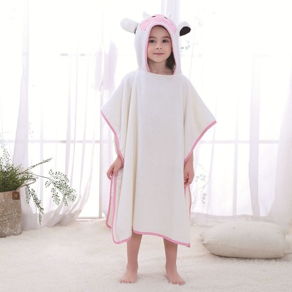 

kids poncho towels animal cartoon children's bathrobe cotton unicorn robe baby girl pajamas summer bathing suit cloak garcons y200114, Blue;gray