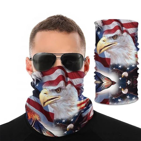 

scarf usa american flag national bird print magic multifunctional face mask outdoor sports wristband anti-mosquito dustproof cap